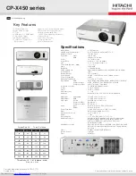 Hitachi CP-X201 Specification Sheet preview