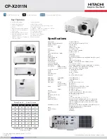 Hitachi CP-X2011N Specifications preview