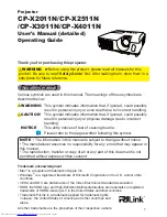 Hitachi CP-X2011N User Manual preview