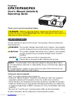 Hitachi CP-X2020 Getting Started Manual preview