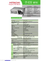 Hitachi CP-X250 series Specifications предпросмотр