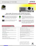 Предварительный просмотр 1 страницы Hitachi CP-X2514WN Brochure & Specs