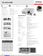 Preview for 1 page of Hitachi CP-X2514WN Specifications