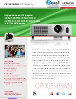 Предварительный просмотр 1 страницы Hitachi CP-X2515WN Brochure & Specs