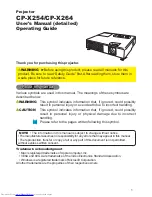 Preview for 1 page of Hitachi CP-X254 and User'S Manual And Operating Manual