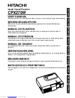 Hitachi CP-X270 User Manual preview