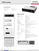 Hitachi CP-X3 Specification Sheet preview