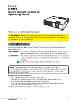 Hitachi CP-X3 User Manual preview