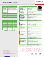 Preview for 4 page of Hitachi CP-X3015WN Brochure & Specs