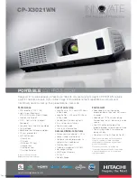 Preview for 1 page of Hitachi CP-X3021WN Specifications