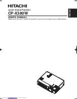 Hitachi CP-X380W User Manual preview