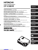 Предварительный просмотр 1 страницы Hitachi CP-X385W User Manual