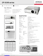 Предварительный просмотр 1 страницы Hitachi CP-X400 Specification Sheet