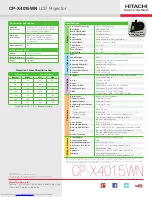 Предварительный просмотр 1 страницы Hitachi CP-X4015WN Quick Manual