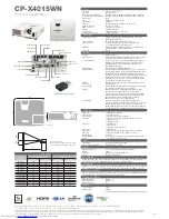 Preview for 2 page of Hitachi CP-X4015WN Specifications