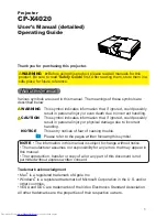 Hitachi CP-X4020 Operating Manual preview