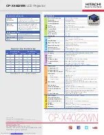 Preview for 4 page of Hitachi CP-X4022WN Brochure & Specs