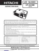 Hitachi CP-X430W Service Manual preview