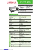 Preview for 1 page of Hitachi CP-X444 series Specifications