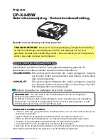 Preview for 2 page of Hitachi CP-X445W (Dutch) Gebruikershandleiding