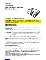 Preview for 1 page of Hitachi CP-X467 Operating Manual