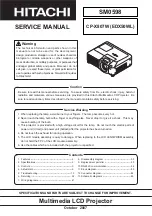 Preview for 1 page of Hitachi CP-X807W Service Manual