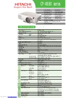 Preview for 1 page of Hitachi CP-X880 Specifications