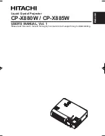 Hitachi CP-X880 User Manual preview