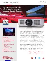 Hitachi CP-X9111 Brochure & Specs предпросмотр