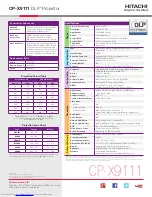 Preview for 4 page of Hitachi CP-X9111 Brochure & Specs