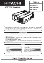 Hitachi CP-X940E Service Manual preview