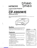 Hitachi CP-x950E Operating Manual preview