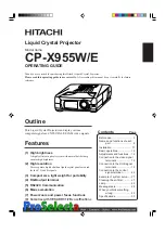 Preview for 1 page of Hitachi CP-X955 Operating Manual