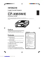 Hitachi CP-X955E Operating Manual preview