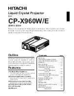 Hitachi CP-X960E Owner'S Manual preview