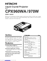 Hitachi CP-X970W User Manual предпросмотр