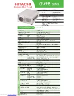 Preview for 1 page of Hitachi CP-X990 Specification Sheet