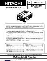 Hitachi CP-X995W Service Manual preview