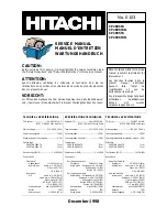 Preview for 1 page of Hitachi CP2896TA Service Manual