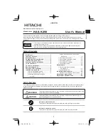 Hitachi CPAW250 User Manual preview