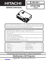 Предварительный просмотр 1 страницы Hitachi CPS370W C4S3 Service Manual