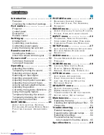 Preview for 2 page of Hitachi CPWX8 User Manual – Operating Manual