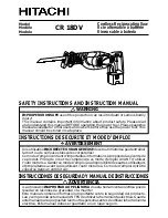 Hitachi CR 18DV Safety And Instruction Manual preview