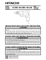 Предварительный просмотр 1 страницы Hitachi D 10V1 Instruction Manual And Safety Instructions