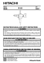 Hitachi D 13 Instruction Manual preview