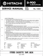 Предварительный просмотр 1 страницы Hitachi D-900 Service Manual