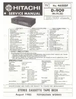 Preview for 1 page of Hitachi D-909 Service Manual
