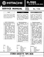 Hitachi D-980AU Service Manual preview