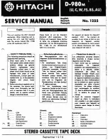 Preview for 1 page of Hitachi D-980M Service Manual