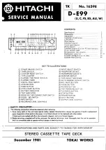 Preview for 1 page of Hitachi D-E99 Service Manual